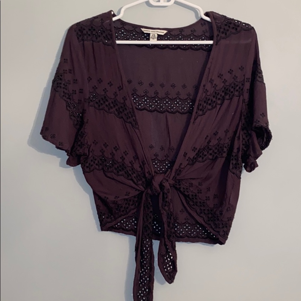 Tie front crop top